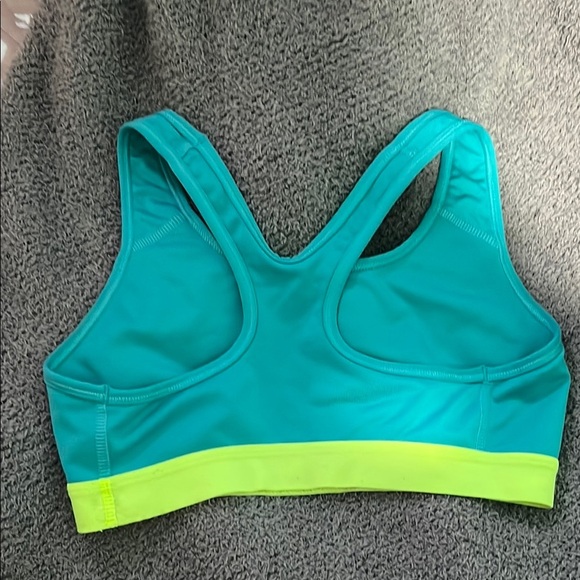 Nike Teal and Yellow DriFit Sports Bra - Picture 2 of 3